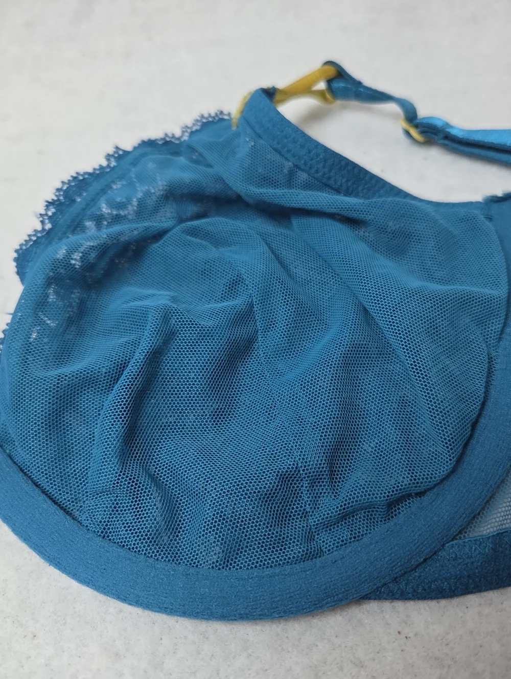 Victoria's Secret Teal and Yellow Lace Bra 34DD